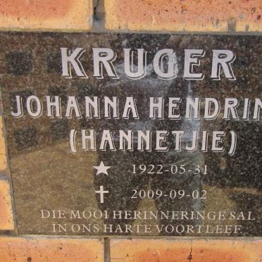 KRUGER Johanna Hendrina 1931-2009