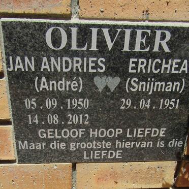OLIVIER Jan Andries 1950-2012 &amp; Erichea SNIJMAN 1951-