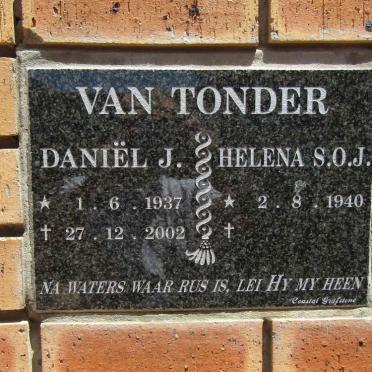TONDER Daniel J., van 1937-2002 &amp; Helena S.O.J. 1940-