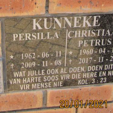 KUNNEKE Christiaan Petrus 1960-2017 &amp; Persilla 1962-2009