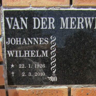 MERWE Johannes Wilhelm, van der 1926-2010