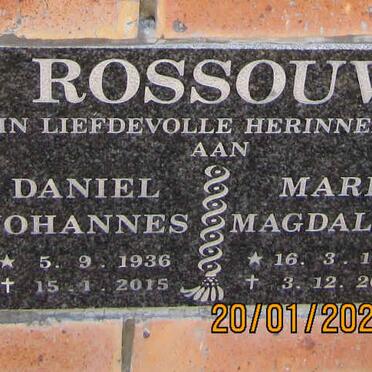 ROSSOUW Daniel Johannes 1936-2015 &amp; Maria Magdalena 1939-2008