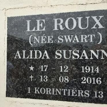 ROUX Alida Susanna, le nee SWART 1914-2016