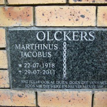 OLCKERS Marthinus Jacobus 1918-2011