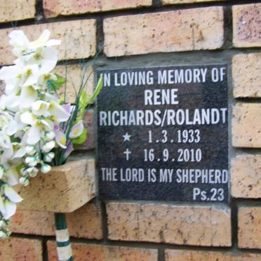 RICHARDS Rene nee ROLANDT 1933-2010