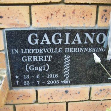 GAGIANO Gerrit 1916-2005