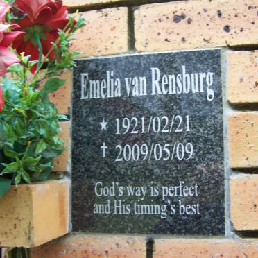 RENSBURG Emelia, van 1921-2009