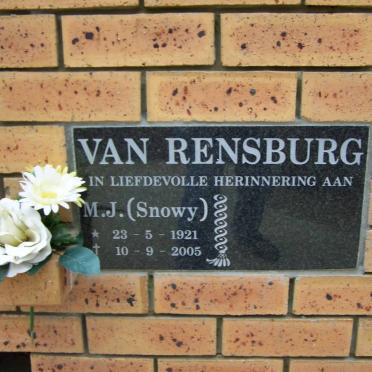 RENSBURG M.J., van 1921-2005