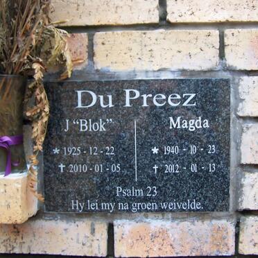 PREEZ J., du 1925-2010 &amp; Magda 1940-2012