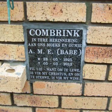 COMBRINK A.M.E. 1925-2013