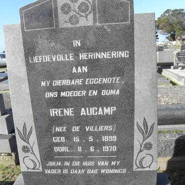 AUCAMP Irene nee DE VILLIERS 1899-1970