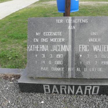 BARNARD Eric Walter 1922-1988 &amp; Katherina Jacomina 1917-1980