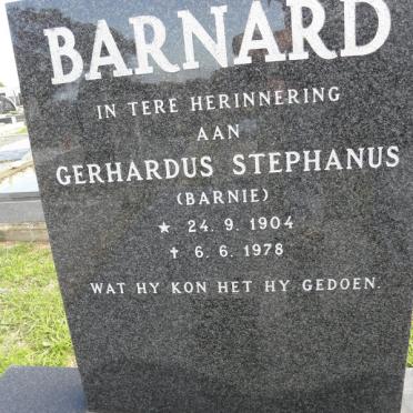 BARNARD Gerhardus Stephanus 1904-1978