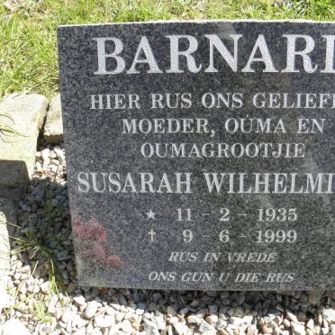 BARNARD Susarah Wilhelmina 1935-1999