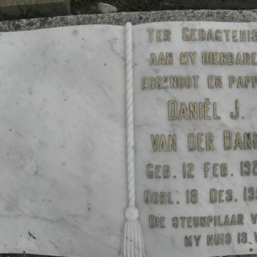 BANK Daniël J., van der 1924-1957