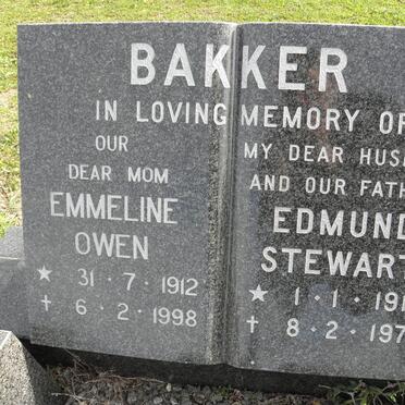 BAKKER Edmund Stewart 1913-1979 &amp; Emmeline Owen 1912-1998
