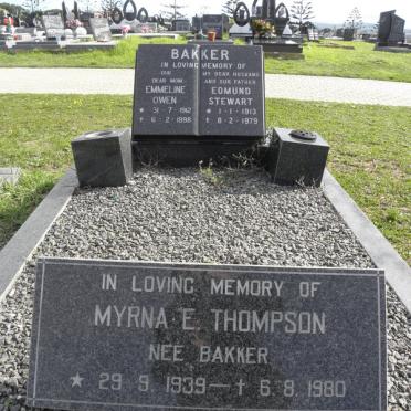 BAKKER Edmund Stewart 1913-1979 &amp; Emmeline Owen 1912-1998 :: THOMPSON Myrna E. nee BAKKER 1939-1980