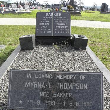 BAKKER Edmund Stewart 1913-1979 &amp; Emmeline Owen 1912-1998 :: THOMPSON Myrna E. nee BAKKER 1939-1980