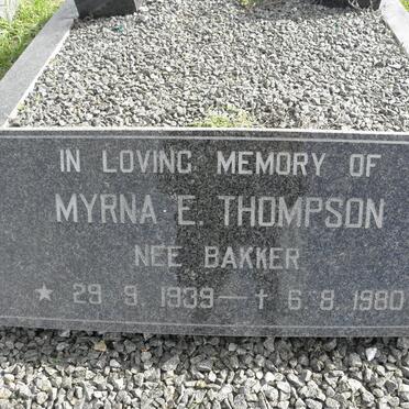 THOMPSON Myrna E. nee BAKKER 1939-1980