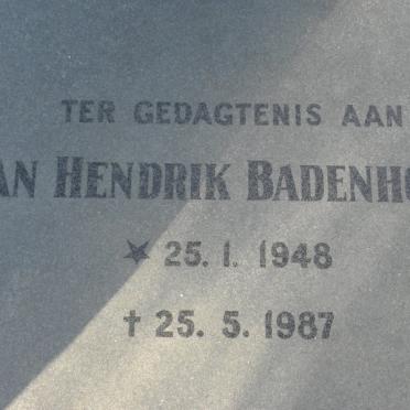BADENHORST Jan Hendrik 1948-1987