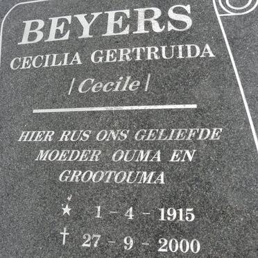 BEYERS Cecilia Gertruida 1915-2000