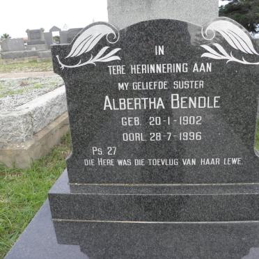 BENDLE Albertha 1902-1996