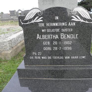 BENDLE Albertha 1902-1996