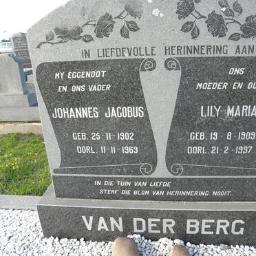 BERG Johannes Jacobus, van der 1902-1969 &amp; Lily Maria 1909-1997