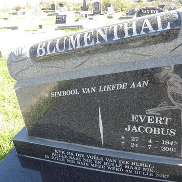 BLUMENTHAL Evert Jacobus 1942-2001