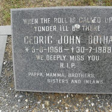 BOTHA Cedric John 1958-1988