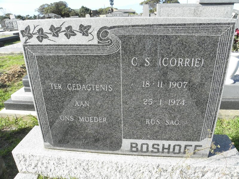 BOSHOFF C.S. 1907-1974