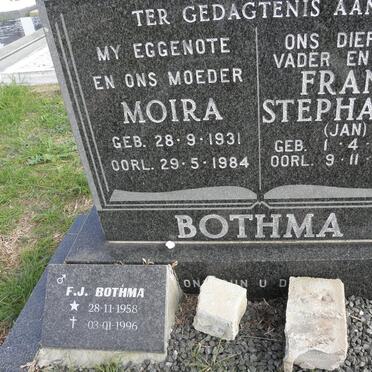 BOTHMA Frans Stephanus 1927-1986 &amp; Moira 1931-1984 :: BOTHMA F.J. 1955-1996