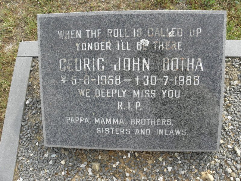 BOTHA Cedric John 1958-1988