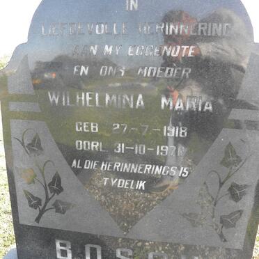 BOSCH Wilhelmina Maria 1918-1978