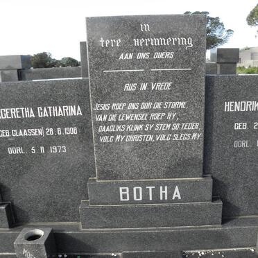 BOTHA Hendrik Edward 1902-1974 &amp; Margeretha Catharina CLAASSEN 1908-1973