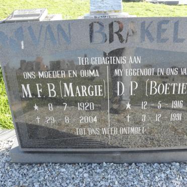 BRAKEL D.P., van 1916-1991 &amp; M.F.B. 1920-2004