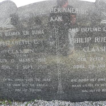 CLAASEN Philip Rudolph 1915-1956 &amp; Elizabeth G. STEYN 1916-2001