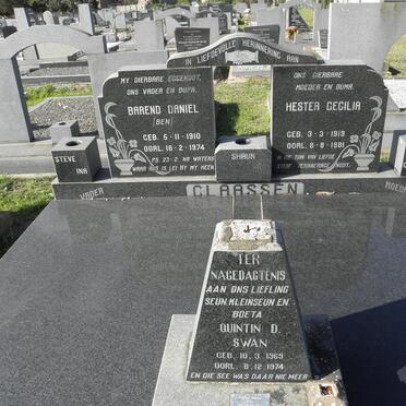 CLAASSEN Barend Daniel 1910-1974 &amp; Hester Cecilia 1919-1981 :: SWAN Stafford Godfrey 1932-1997 :: SWAN Quintin D. 1969-1974