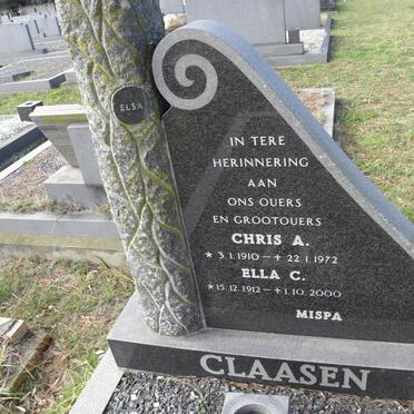 CLAASEN Chris A. 1910-1972 &amp; Ella C. 1912-2000