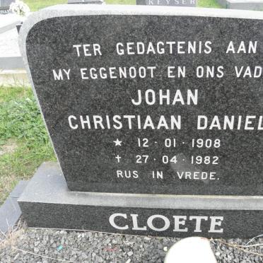 CLOETE Johan Christiaan Daniel 1908-1982
