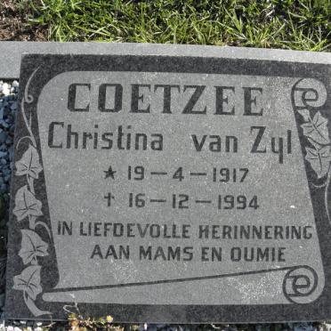 COETZEE Christina Van Zyl 1917-1994