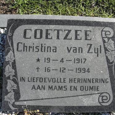 COETZEE Christina Van Zyl 1917-1994