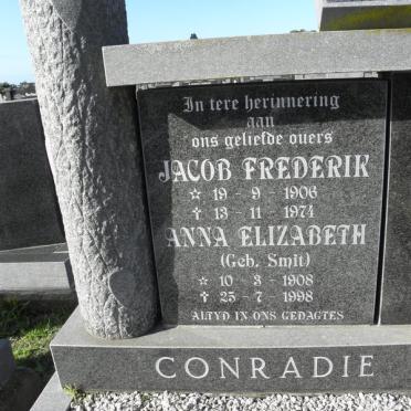CONRADIE Jacob Frederik 1906-1974 &amp; Anna Elizabeth SMIT 1908-1998
