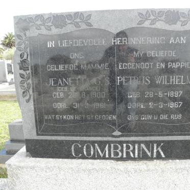 COMBRINK Petrus Wilhelm 1897-1967 &amp; Jeanetta G.S. LE GRANGE 1900-1981