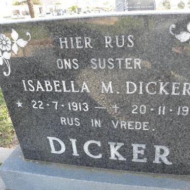 DICKER Isabella M. 1913-1987