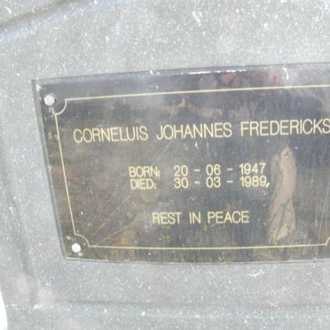 FREDERICKS Corneluis Johannes 1947-1989