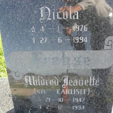 FREHZE Mildred Jeanette nee CARLISE 1947-1994 :: FREHZE Nicola 1976-1994