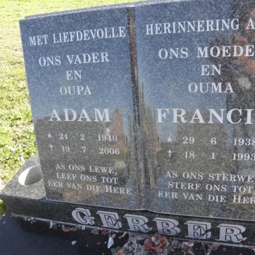 GERBER Adam 1940-2006 &amp; Francis 1938-1993