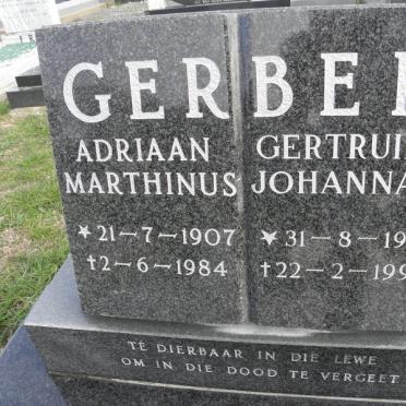 GERBER Adriaan Marthinus 1907-1984 &amp; Gertruida Johanna M. 1910-1996