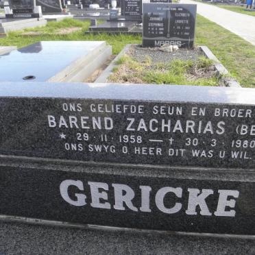 GERICKE Benjamin Zacharias 1958-1980